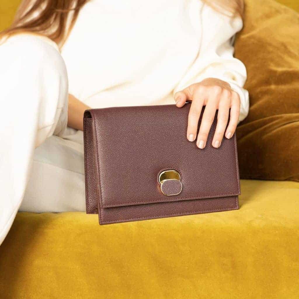 LUXTRA APHRA SHOULDER BAG BURGUNDY vegan handbags