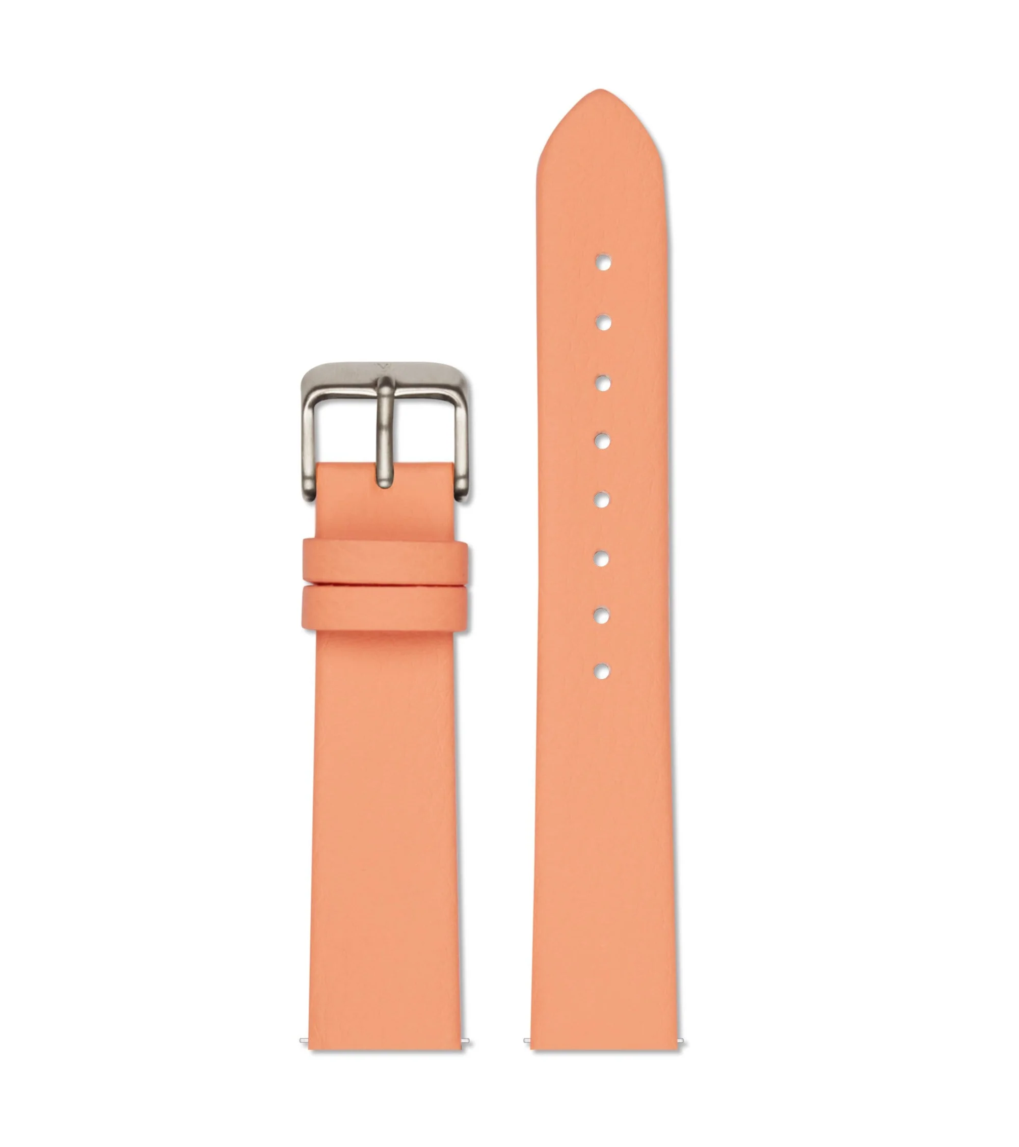 CORAL WITH BRUSHED SILVER BUCKLE 18MM CORAL WITH BRUSHED SILVER BUCKLE 18MM